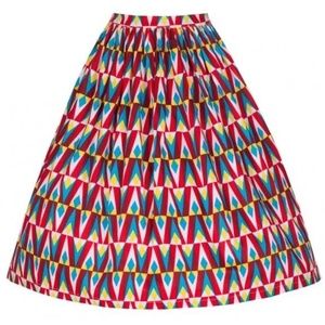 Lindybop Retro Geometric Print Plus Size Skirt 4X
